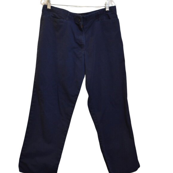 CINTAS Susan Fit Navy-Blue Straight Boot-Cut Pockets Polyest-Cotton Pants 14 SH - Picture 1 of 6